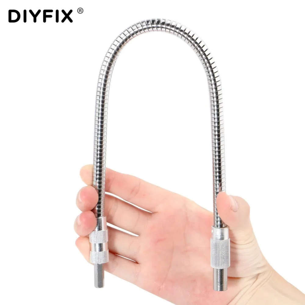 Diyfix broca eletrônica de metal, 1/4 ", extensor de broca de chave de fenda, acessórios para haste de ligação dremel