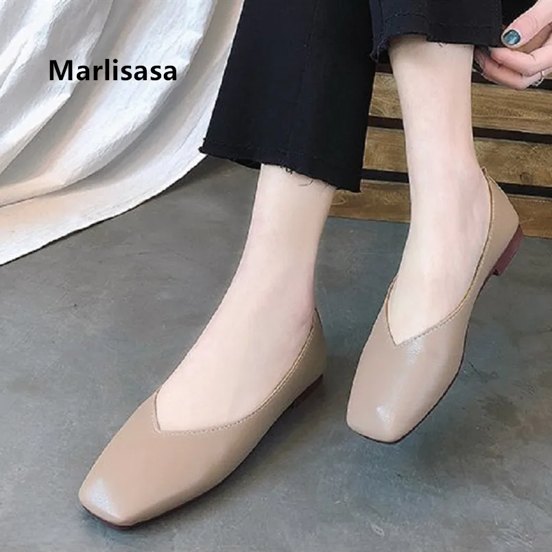 Marlisasa Women Cute Light Weight Spring Slip on Flat Shoes Lady Casual Brown Office Flats Summer Shoes Zapatos De Mujer F5268