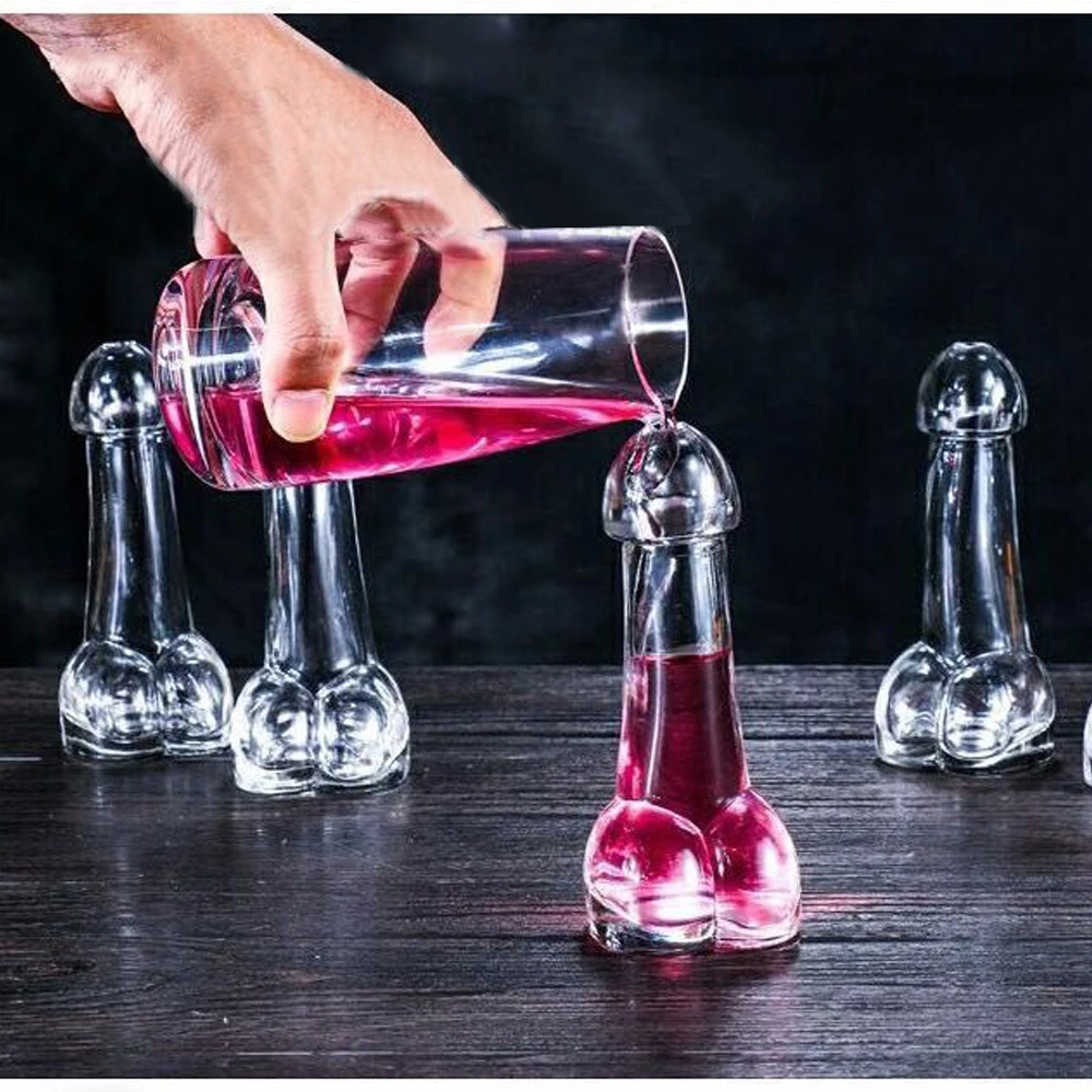 

Transparent Cocktail Glasses Wine Beer Juice Milk High Boron Martini Penis Party Shot Cup Drinkware Genital Bar Single Hen Party