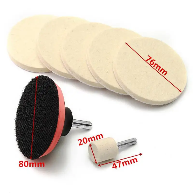 10Pcs Glass Scrach Remover Cerium Oxide Polishing Powder + 5\'\' Wheel Pad Kit Car/Watch Polishing Accessories Power Tool