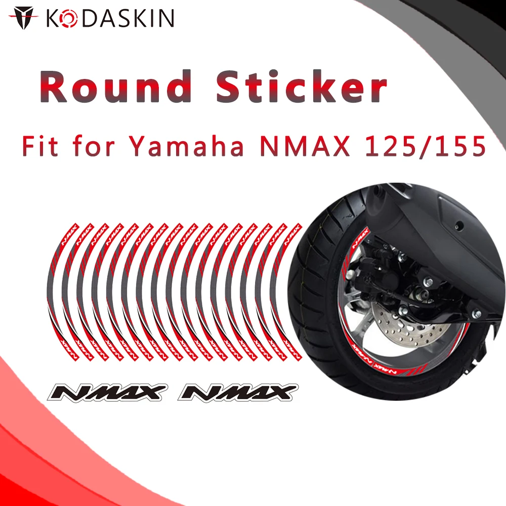 

KODASKIN Motorcycle NMax 2D Emblem Round Sticker Decal Big Wheel Rim for Yamaha NMax 125 155