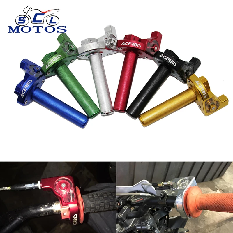 

Sclmotos -CNC Aluminum 22mm Throttle Grip Twist Quick Action Gas Throttle With Cable Fit KAYO Apollo Bosuer Dirt Pit Bike Race