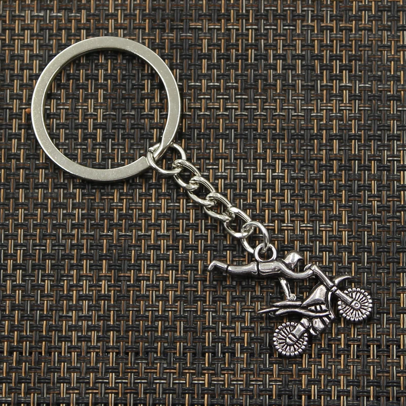 New Fashion Keychain 25x25mm Motorcycle Motorcross Pendants DIY Men Jewelry Car Key Chain Ring Holder Souvenir For Gift