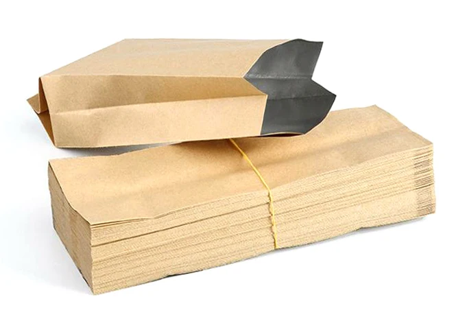 21*7.5*4cm 50Pcs/Lot Package Vacuum Heat Seal Mylar Food Kraft Paper Open Top Side Gusset Aluminum Foil Bellows Pocket Organ Bag