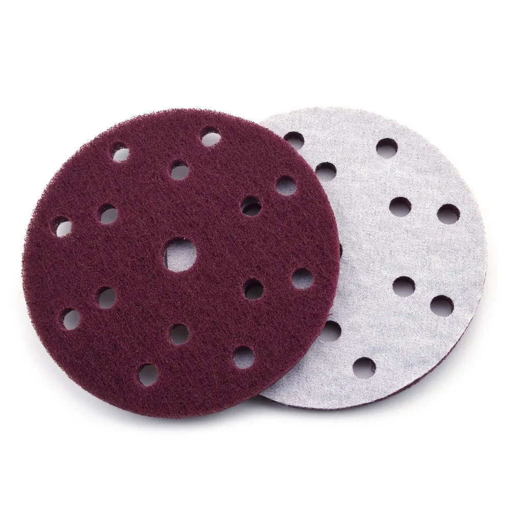 12 sztuk 6 Cal 150mm 15-otwór okrągły haczyk i pętli przemysłowe druciana gąbka Heavy Duty 240/400/1000 Grit Nylon ścierka do szorowania do czyszczenia