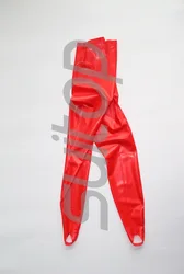 Leggings vermelho de látex feminino