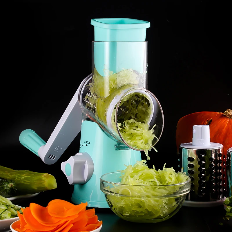 

Manual Vegetable Cutter Slicer Kitchen Multifunctional Round Mandoline Slicer Potato Cheese Grate Kitchen Gadgets Accessories