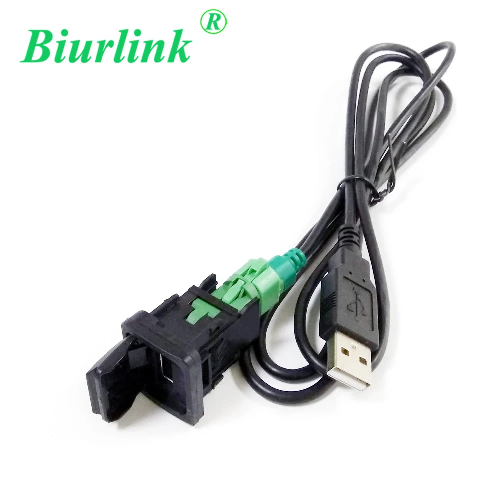 

Biurlink Round 4Pin Socket to USB Switch Harness Adapter Cable for Volkswagen RCD510 RNS315 CD Player Headunit