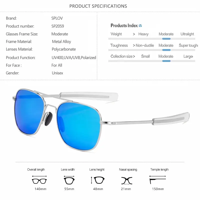 SPLOV New Fashion Driving Men Sunglasses Women Polarized Lens Metal Frame Retro Shades Classic Eyewear Gafas De Sol Hombres