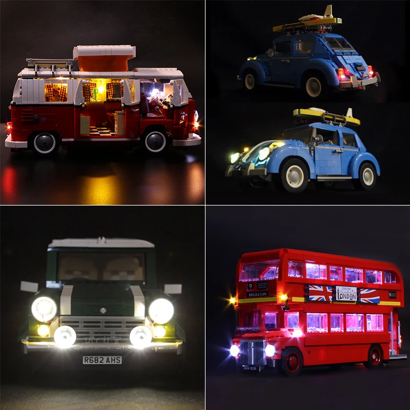 Led Lights For Lego 10220 City Creator Cars 10258 London bus 10252 10242 Compatible 21001 21045 21003 21002 Building Blocks Toys