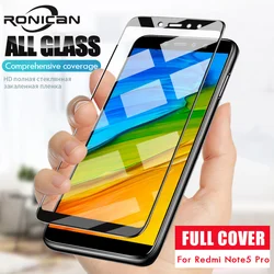 Pour xiaomi redmi Note 5 Pro protection d'écran couverture complète blanc et noir film de protection pour xiaomi redmi 5 Plus étui en verre trempé