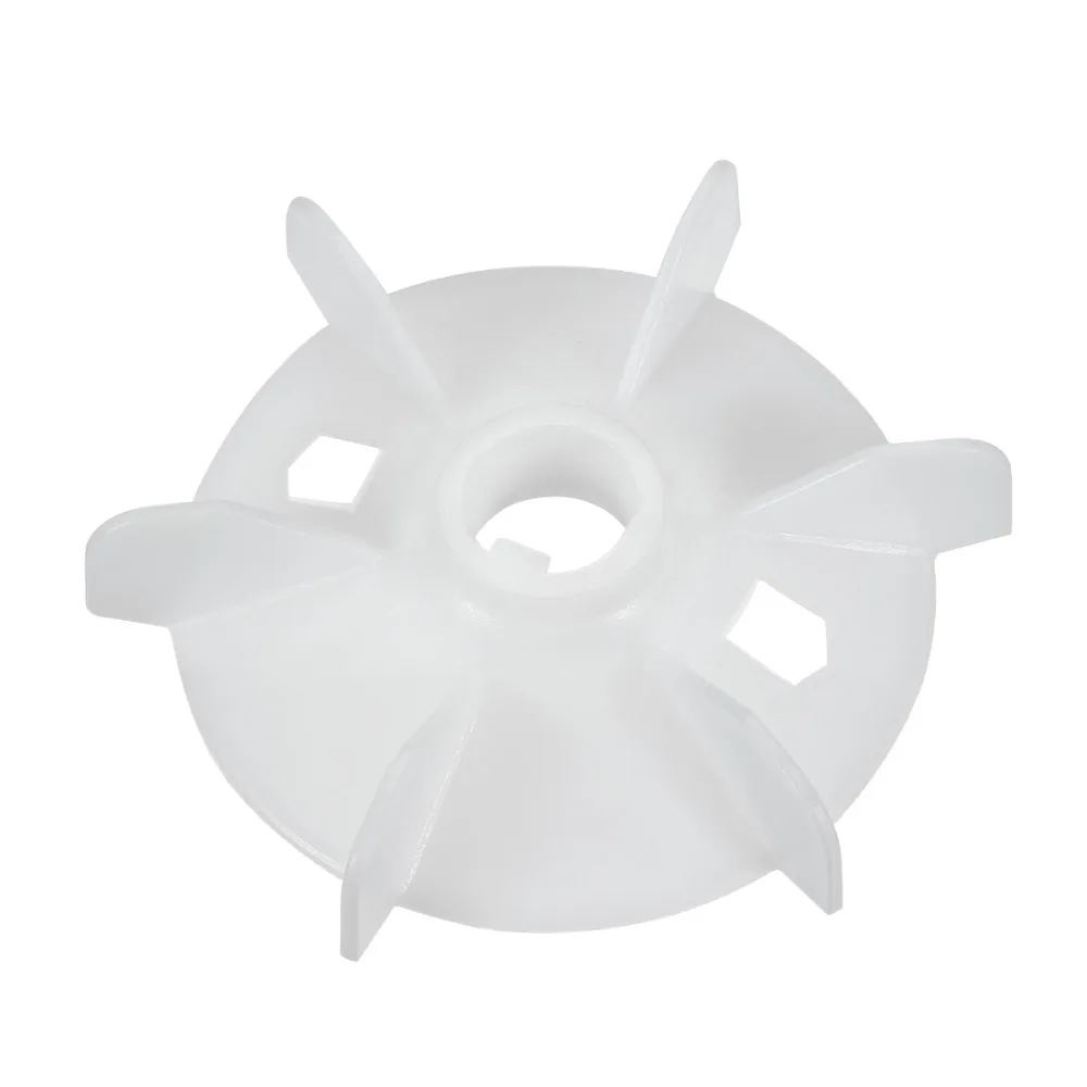 Uxcell 1Pcs 130x24mm/155x24mm Y90-2/Y90-4 White Plastic 6 Impeller Motor Round Shaft Replacement Fan Vane for Home DIY