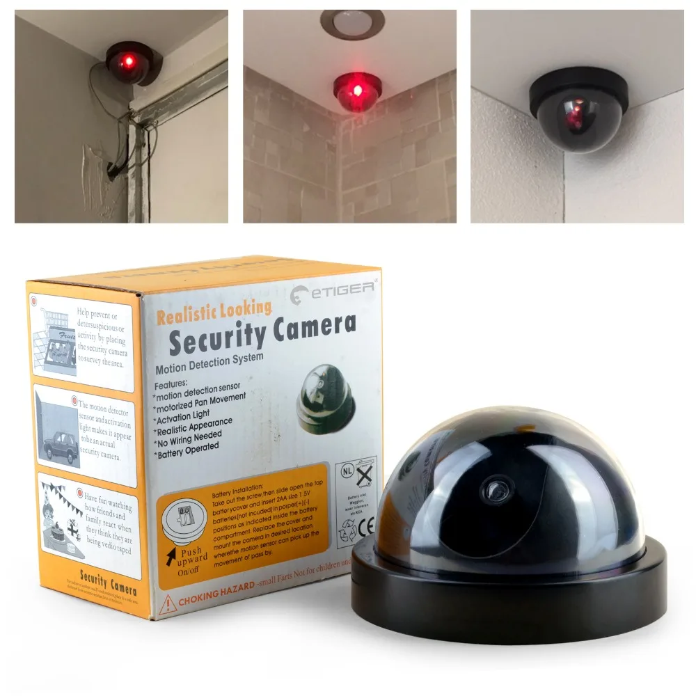 

Black Wireless Security Fake Camera Simulated video Surveillance indoor/outdoor Surveillance Dummy Ir Led Fake CCTV Dome camera