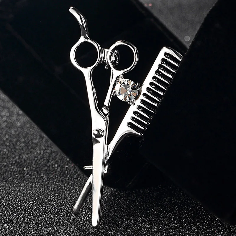 Zlxgirl Tool Jewelry Scissors Combs Brooch For Personality Women Broches Accessoris Hijab Pins For Esmalte De Unhas Relogio