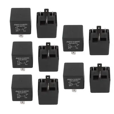 

JD2912 DC 24V Coil 40A 4 Pins SPST Vehicle Car Security Power Relay 10pcs