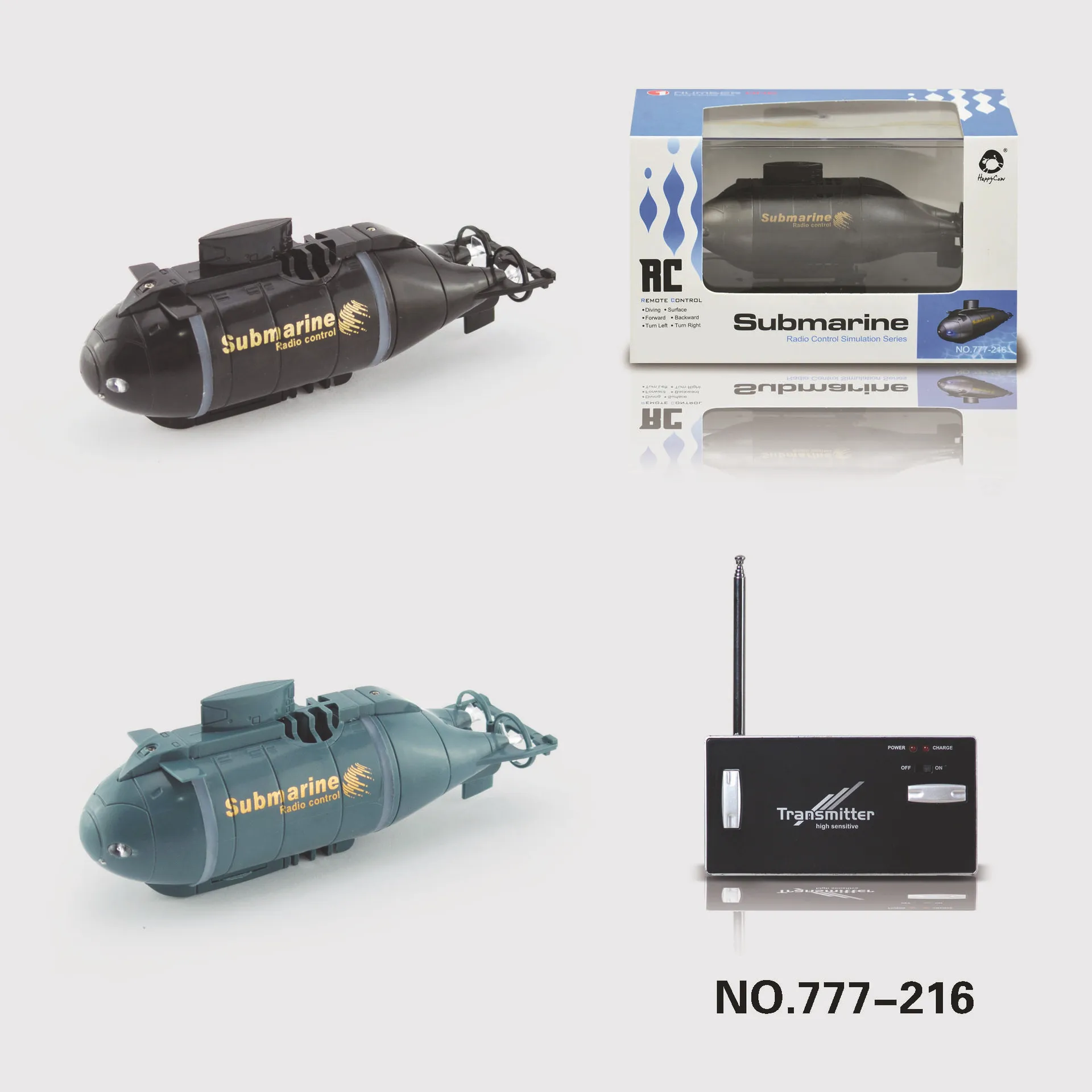 Mini Submarine 777-216 Updated Version RC Submarine Speed Boat Remote Control Drone Pigboat Simulation Model Gift Toy Kids