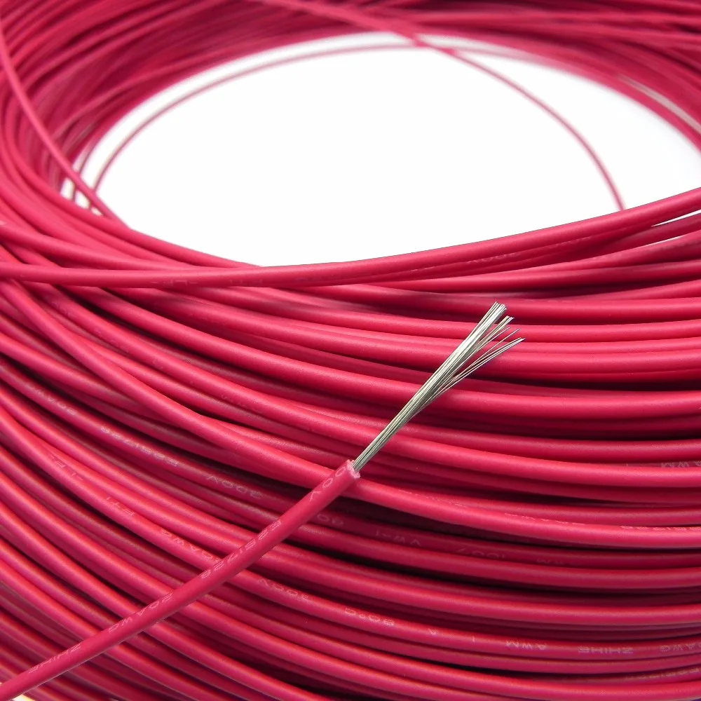 UL1007 20AWG 26*0.25 2.5mm power cable wire electrical wires PVC Insulated tinned copper electronic wire Red color