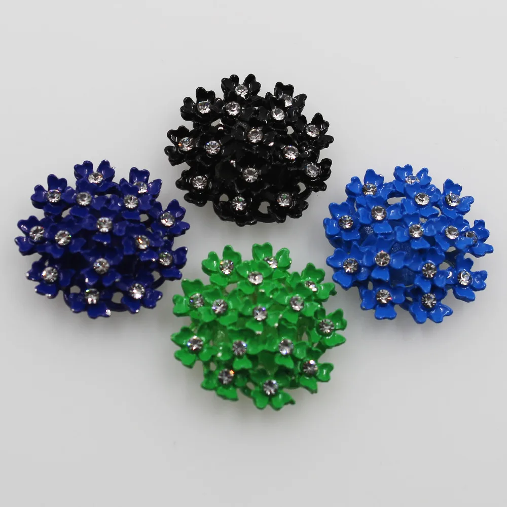 NEW 10Pcs/Set 25mm Round Flat Back Colorful Alloy Rhinestone Buttons/Craft Rhinestone DIY Wedding Embelishment Buckle