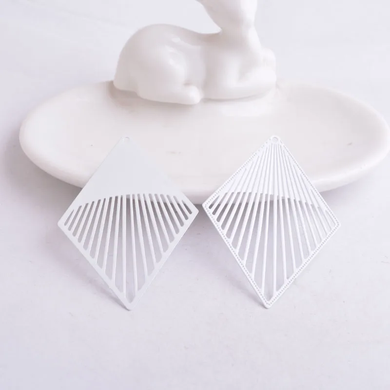 30 Stück AB3484 38*61mm Rhombus-Anhänger Gelbe Anhänger Ohrring-Zubehör für Schmuckherstellung Ohrringe DIY – Detail 8