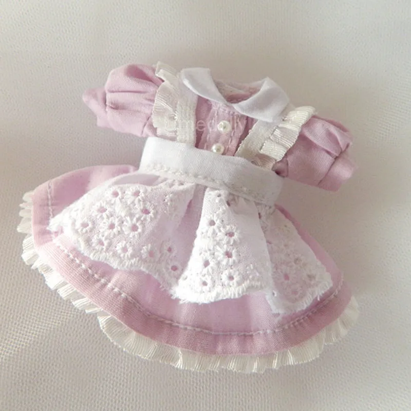 1 مجموعة لطيف البسيطة Obitsu 11 دمية خادمة فستان + المئزر ل OB11 ، 9 سنتيمتر ملابس دمى Miss cici وتتسابق الملحقات #4