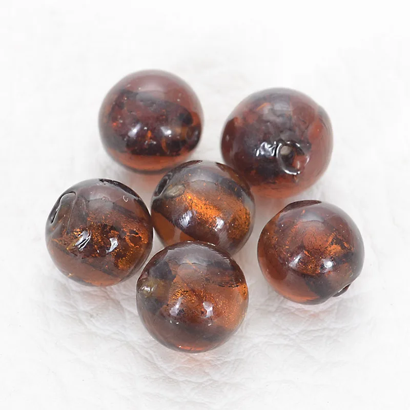 Miasol 20 Pcs/Lot 10mm Glass Chamilia beads Round Silverl Foiled Glass Lampwork Spacers Beads For Diy Jewelry Making Accessories
