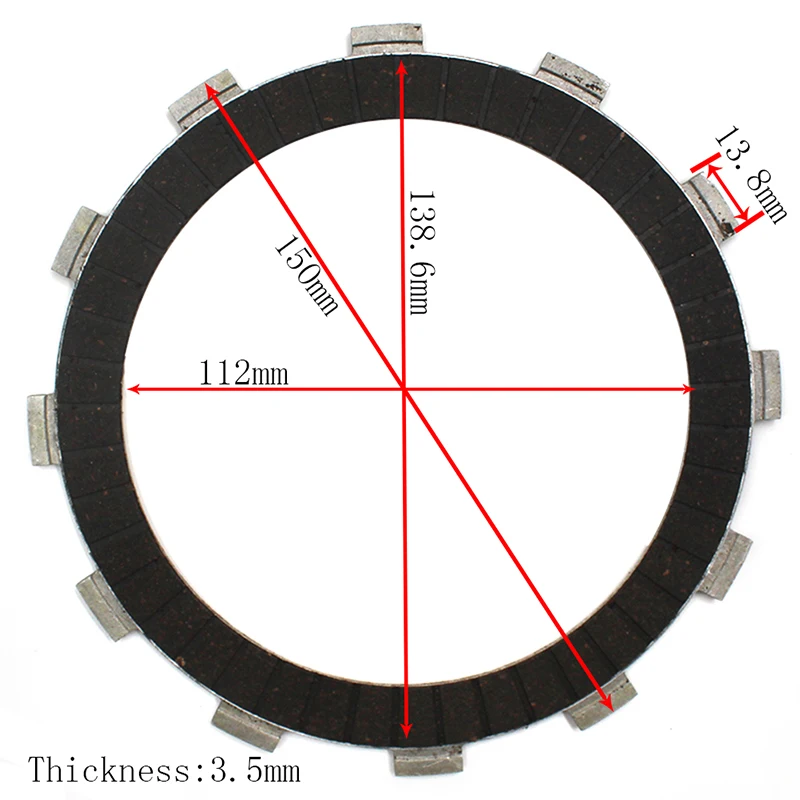 Road Passion 8pcs Motorcycle Clutch Friction Plates Kit For Honda CB400 VTEC400 CBR1000 CB750 For Kawasaki KX250 KX250F