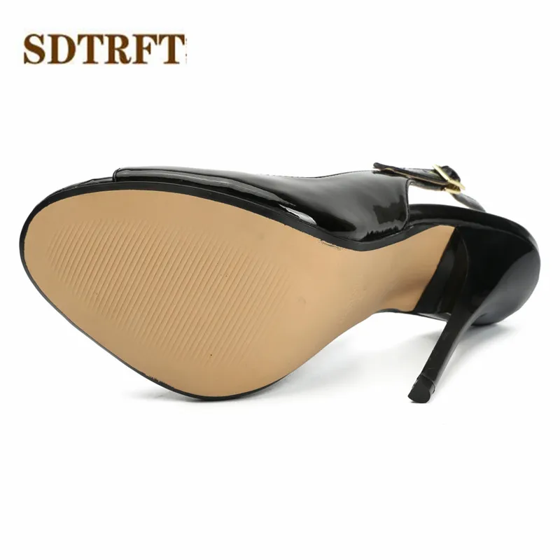 Sdtrft stilettos 13cm salto alto fino sensual, sapatos femininos cosplay com fivela, sapato de casamento para mulheres plus: 45 46 47 48