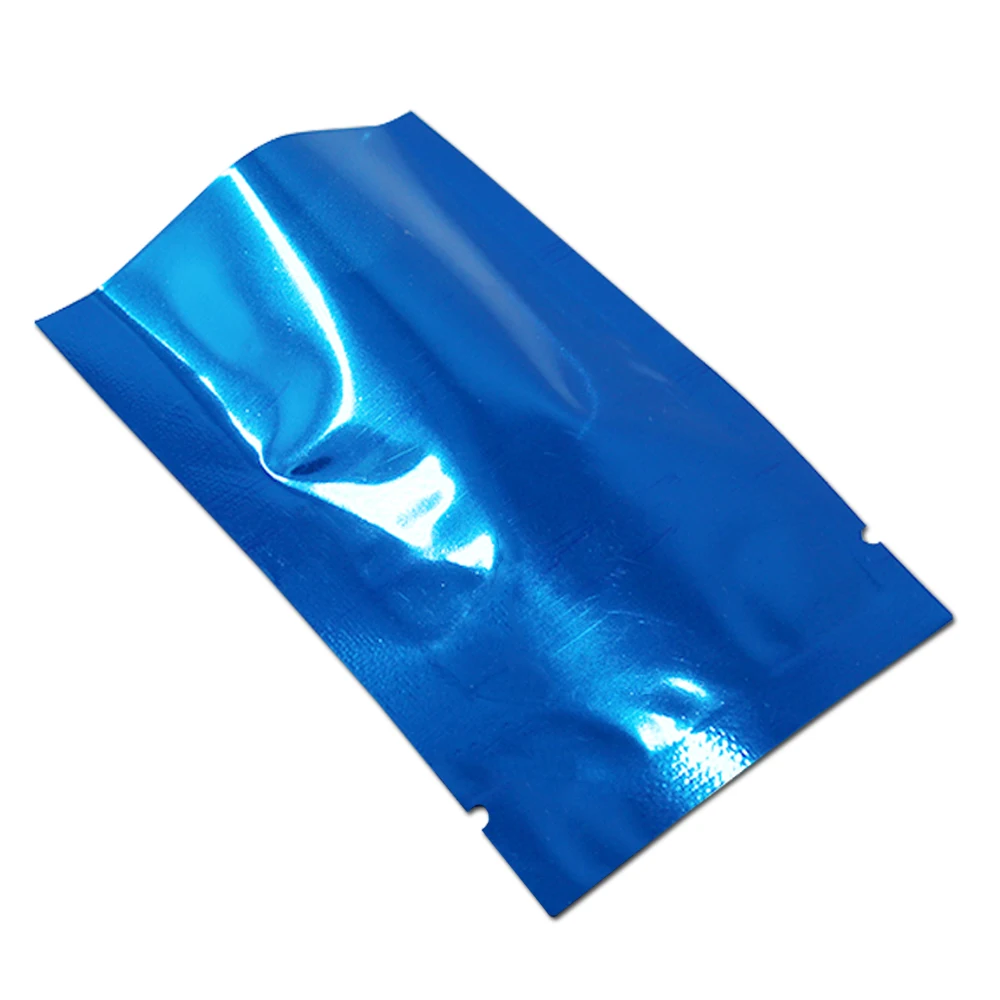 

7*10cm 200Pcs/ Lot Blue Open Top Aluminum Foil Pouch For Tea Coffee Pack Storage 2.75"x3.93" Heat Seal Mylar Vacuum Package Bag