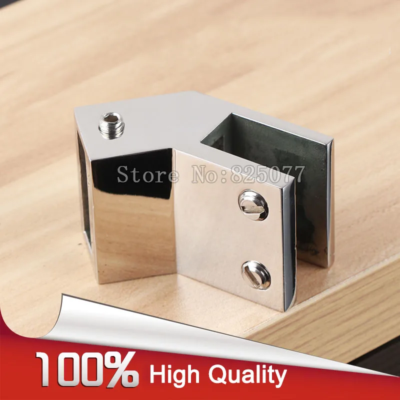 2PCS 135 Degree shower room bathroom glass door top fixed clip for 10*30 square tube hardware accessories JF1219