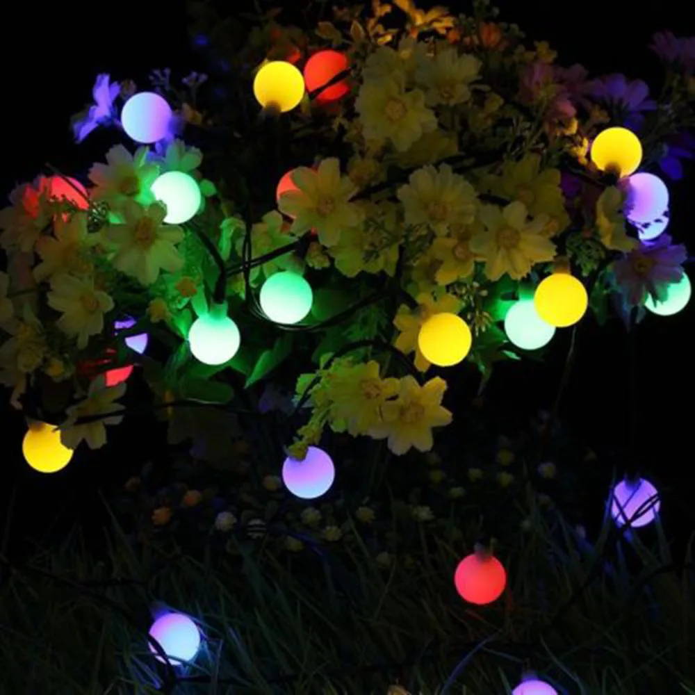 Solar Globe 50 LED Ball String Lights Solar Power Patio Lights Christmas Light Lighting for Home Garden Lawn Party Decorations