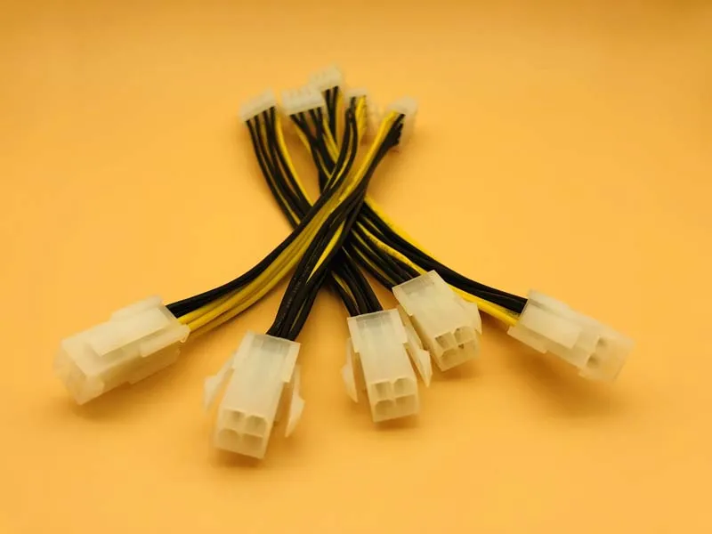 5 pces 20cm atx 4pin macho para 8pin fêmea eps adaptador de cabo de alimentação cpu fonte de alimentação conversor de cabo para mineração btc mineiro