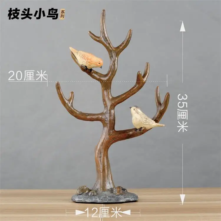 

American country retro resin crafts branch bird creative ornaments Home Furnishing jewelry jewelry frame