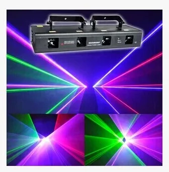 Hot sell Professional 4 Lens four color laser light laser show red green blue yellow RGBY color christmas laser projector