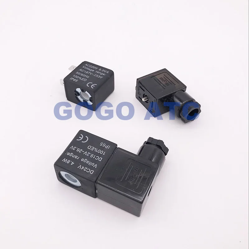 GOGO 4V210-06/08 4V220-06/08 4V230C 2P025-06/08 2V025-06/08 3V1-06 plug type 24VDC 12V DC 220V AC 110V AC valve solenoid coil