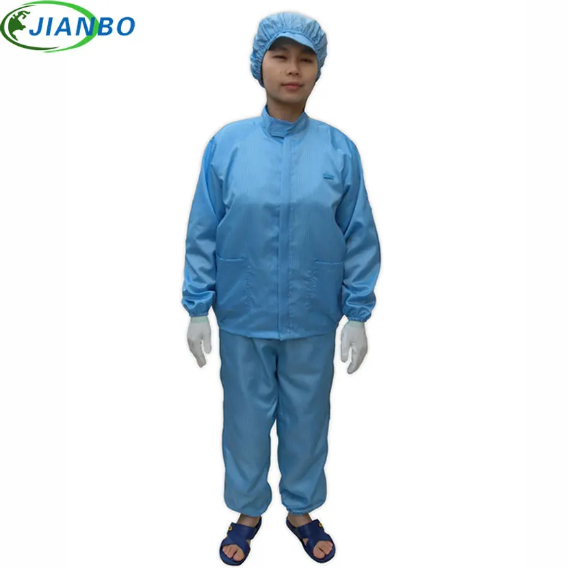 Anti Static Safety Shirt Cleanroom Suit Factory Protection Jumpsuit Work Cleanroom Workshop Laboratory Split Clothing Blue White