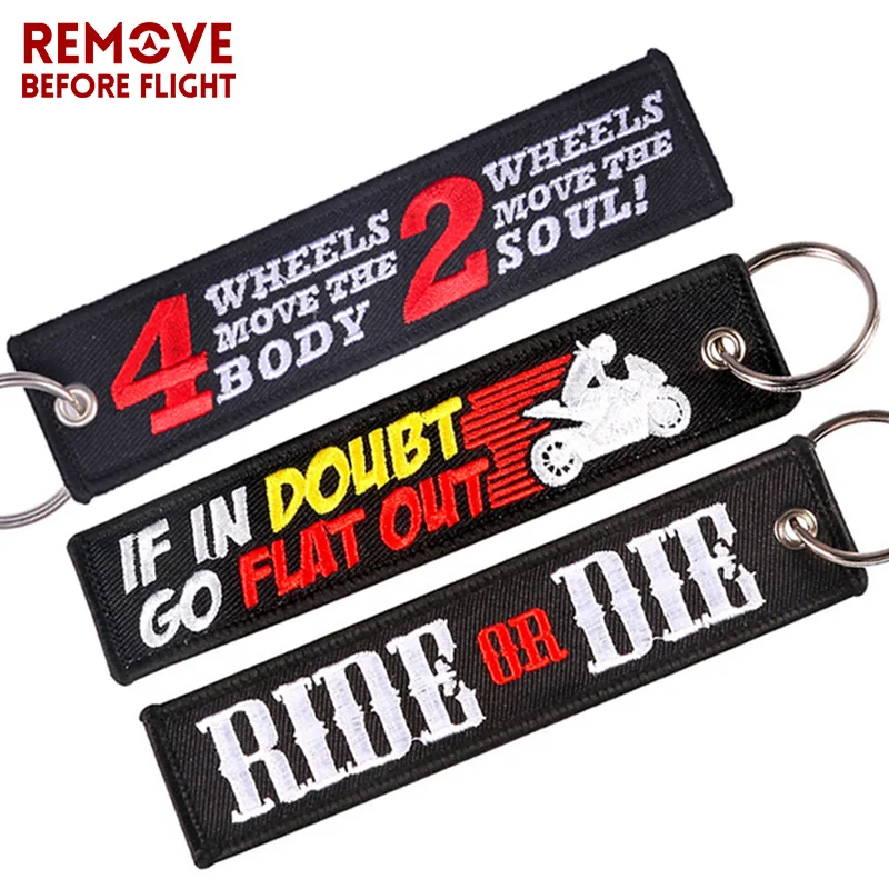 Motorcycle Car KeyChain Embroidery Key Holder Porta Chaves Key Ring Key fobs for Motorfiets Accessoires llavero coche 3 PCS