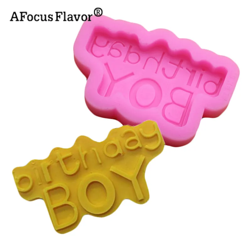 Birthday Boy Chocolate Fondant Silicone Mold Bakeware Cake Dessert Pastries Decorative Art Molding Silikonform Cake Tools 1 Pc