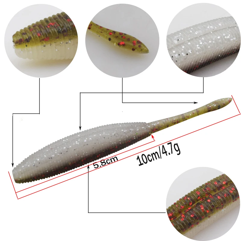 6pcs/lot Tiddler Minnow Soft Baits 10cm 4.8g Lures for Fishing Simulation Soft Fish Carp Fishing Lure Leurre Dur Peche Pesca