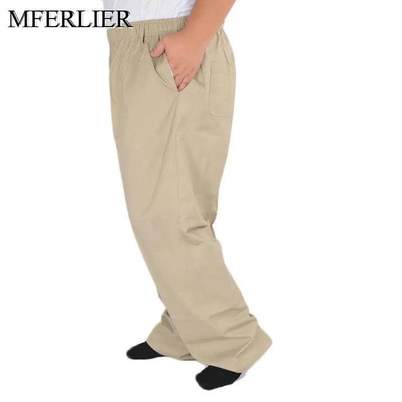 MFERLIER 남성용 여름 바지, 허리 150cm, 플러스 사이즈, 느슨한 바지, 5XL, 6XL, 7XL, 8XL, 9XL, 10XL, 11XL, 12XL, 13XL