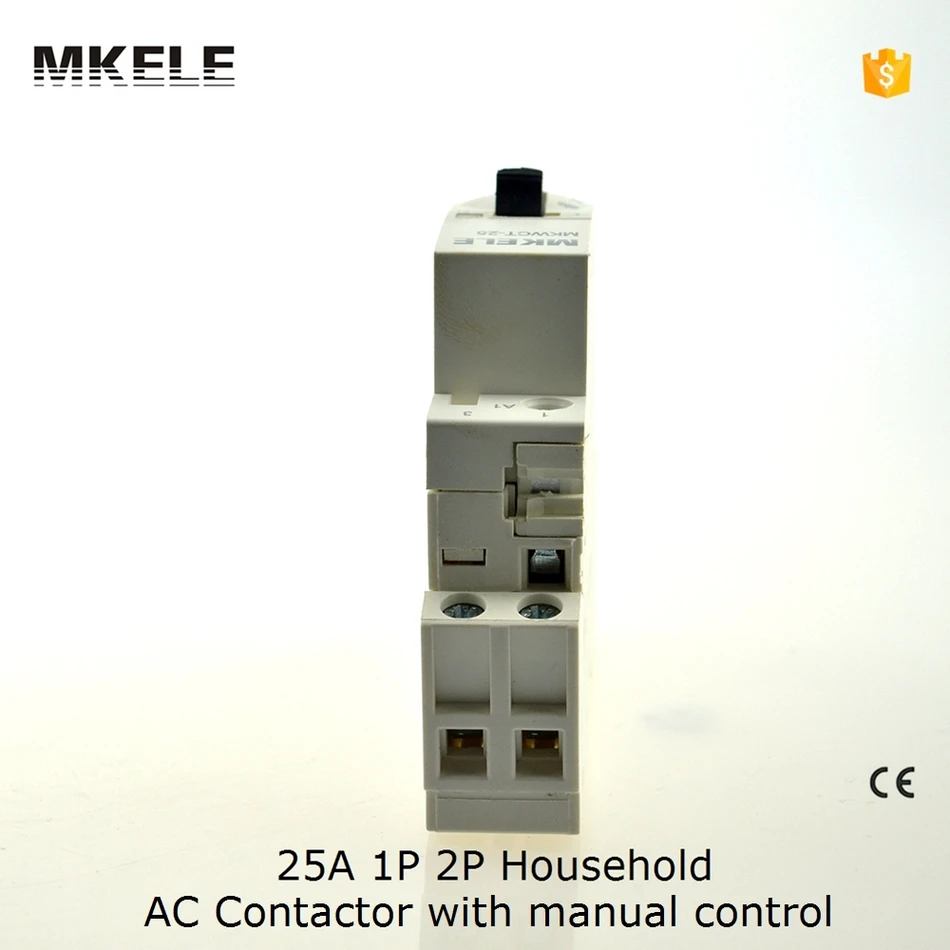 MKWCT-25M Manual 220V / 240V Universal Home Household AC Contactor Modular Modulus 25Amps 2P 1NO 1NC 35mm DIN Rail 110V 24V