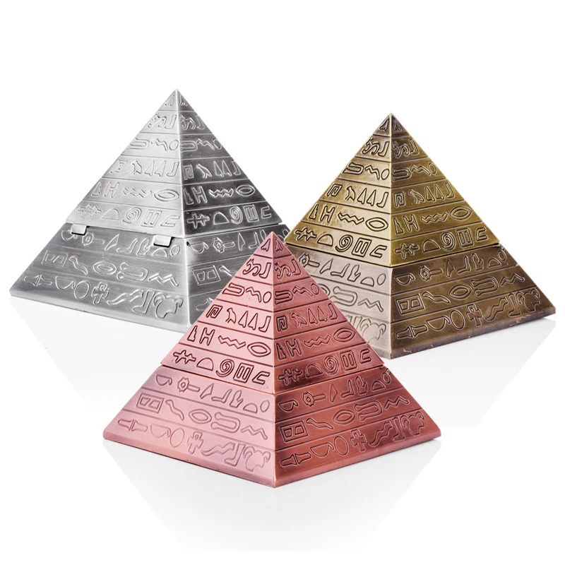 

Creative Pyramid Ashtray Retro Carving Personality Fashion Ash Tray Egyptian Decor Ashtrays Home Decoration Outdoor Indoor Gifts