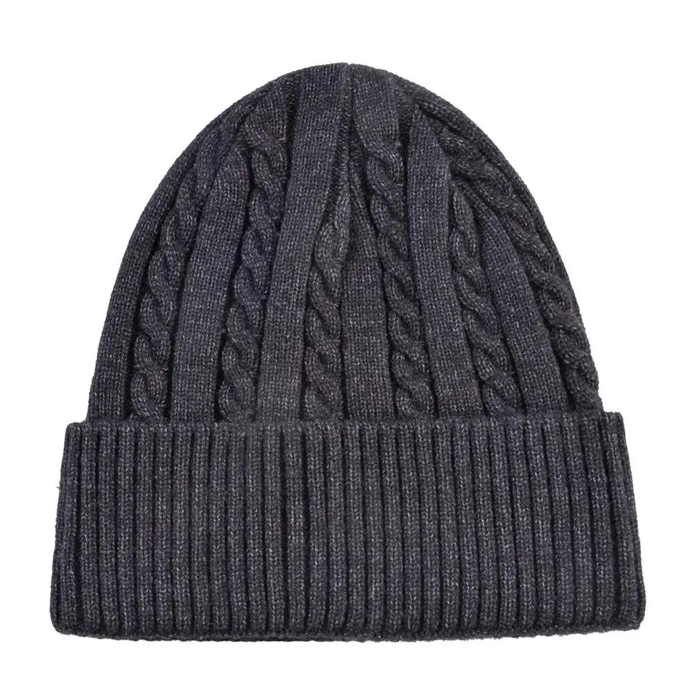 New Arrivals Beanies Men Autumn Solid Color Knitted Twist Hat Winter Warm Knitting Wool Skullies Beanies Women Soft Bonnet Caps