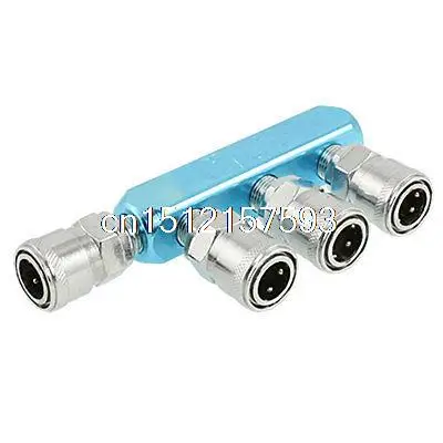 Piping Fitting 4 Way Multi Connector Air Hose Pass Quick Coupler