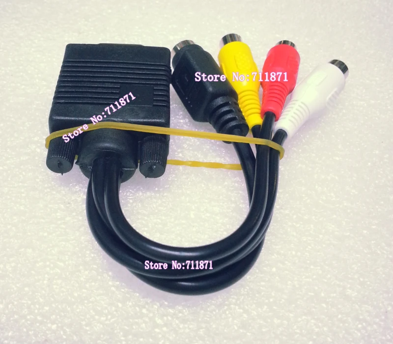 Cabo de monitoramento preto 15p, vga d-sub rca s-video vga para rca s-video conector 15p vga d-sub macho para rca * 3 s-vídeo fêmea