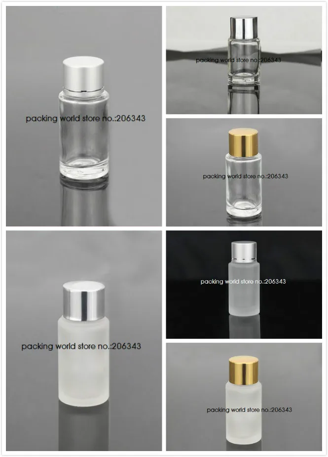 

25ml frosted/clear glass bottle with screw lid plastic stopper for lotion/emulsion/toner/toilet/water skin care cosmetic packing