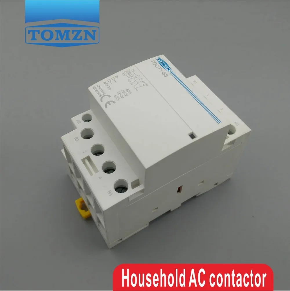 CT1 4P 63A 2NC 2NO 220V coil 400V~ 50/60HZ Din rail Household ac Modular contactor