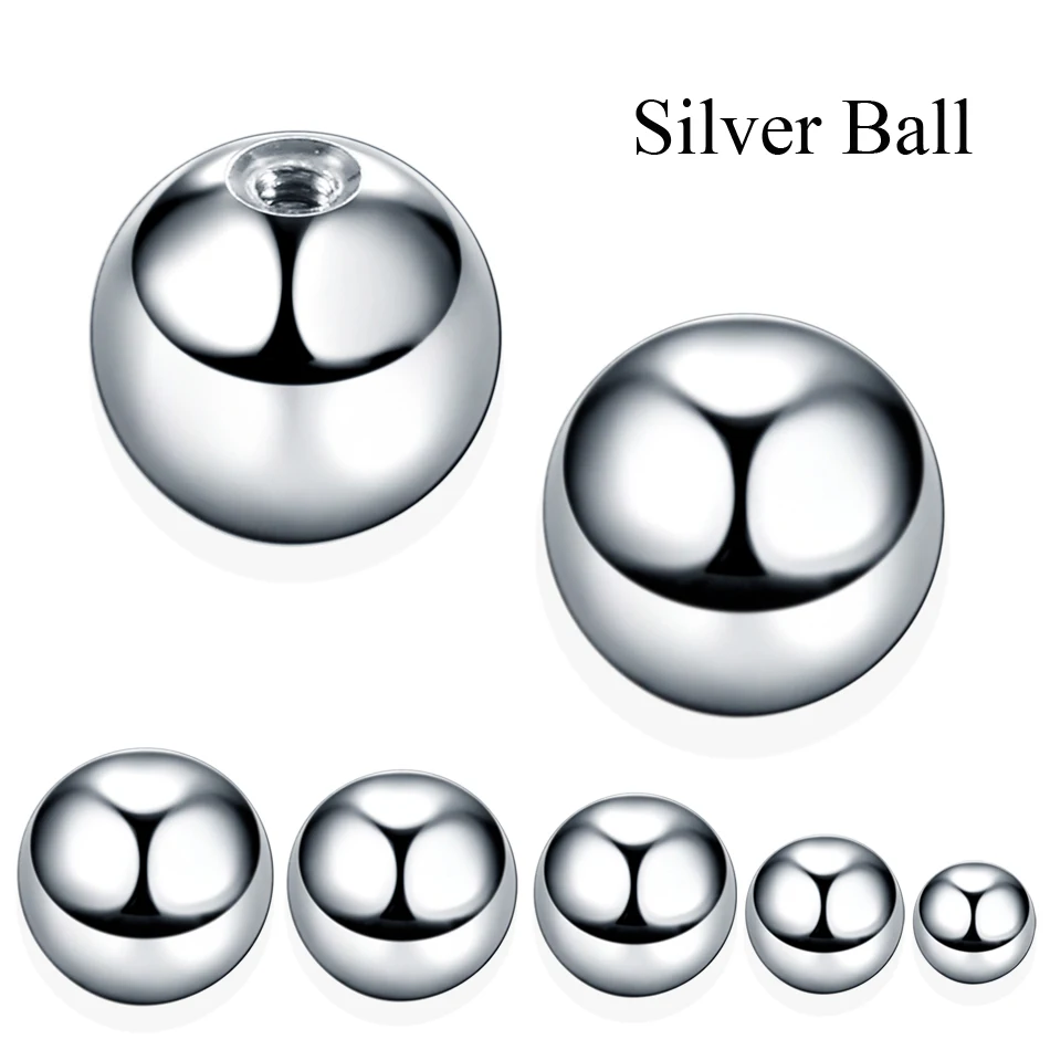 100pcs/lot Steel Screw Balls Spike Replacement Accessories For Lip Nipple Belly Tongue Eyebrow Earrings Piercing Jewelry 14G 16G