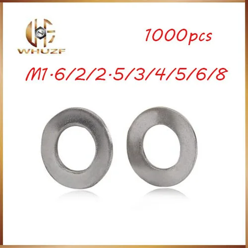 

1000Pcs DIN125 304 Stainless Steel Flat Washer Plain Washer Gaskets M2 M2.5 M3 M3.5 M4 M5 M6 M8 HW001