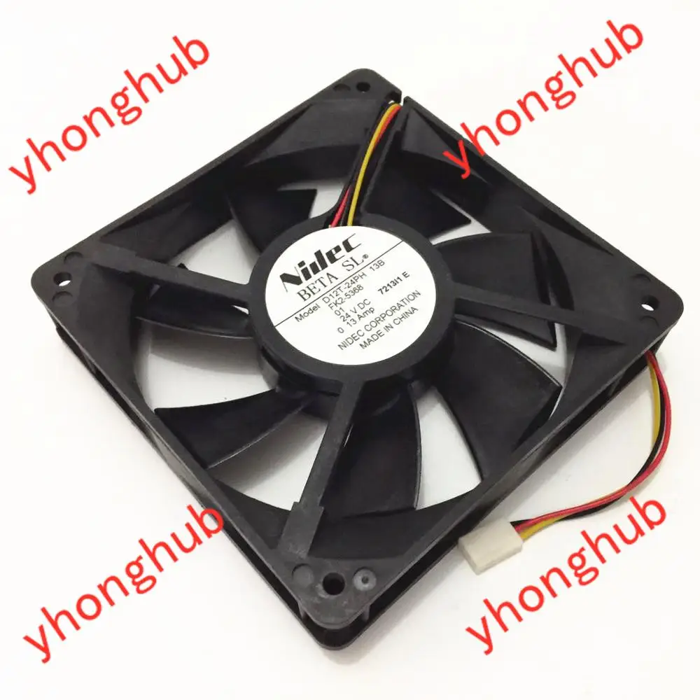 

Nidec D12T-24PH 13B FK2-5368 DC 24V 0.13A 120x120x25mm 3-Wire Server Cooling Fan