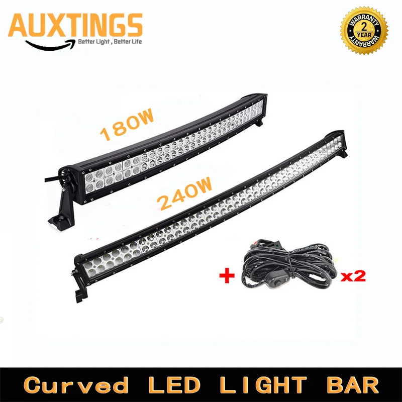 32+42INCH 180W 240W Curved LED Light Bar Offroad Led Bar Combo Beam Led Work Light Bar 12v 24v 4WD Driving Lamp